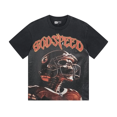 Godspeed Skull Print T-Shirt #1122 Black 01
