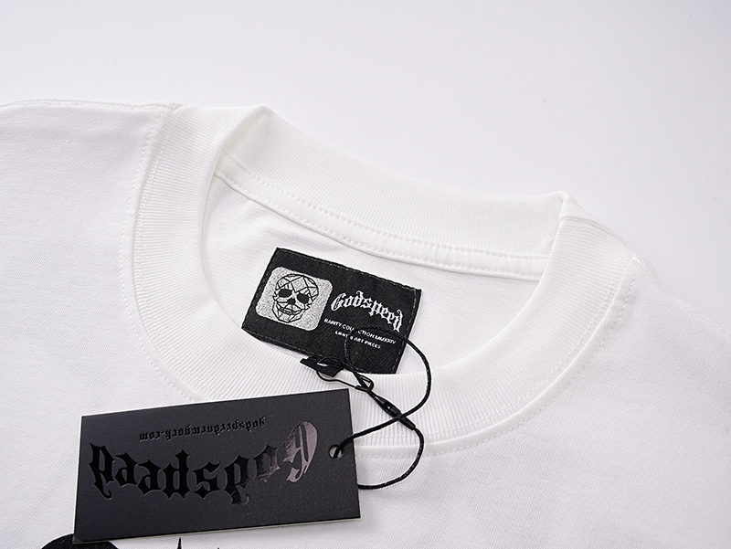 Godspeed Skull Racing Car Print T-Shirt #3087 White