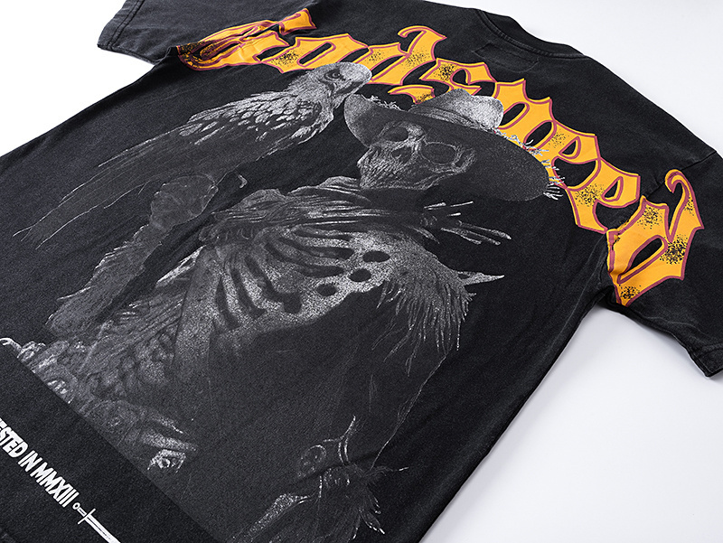 Godspeed Skull Scarecrow Print T-shirt #1091 Black