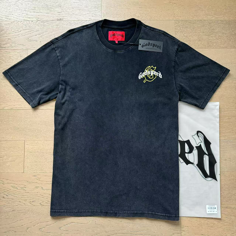 Godspeed Skull Scarecrow Print T-shirt #1091 Black