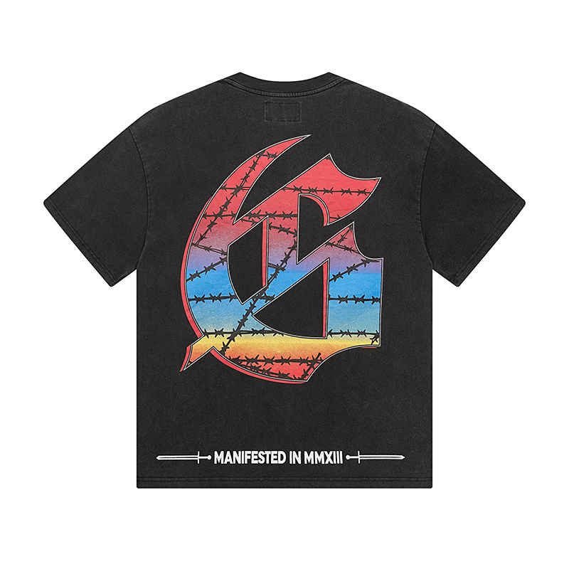 Godspeed Skull Skyscraper Skateboard Print T-shirt #1128 Black