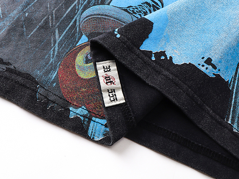 Godspeed Skull Skyscraper Skateboard Print T-shirt #1128 Black