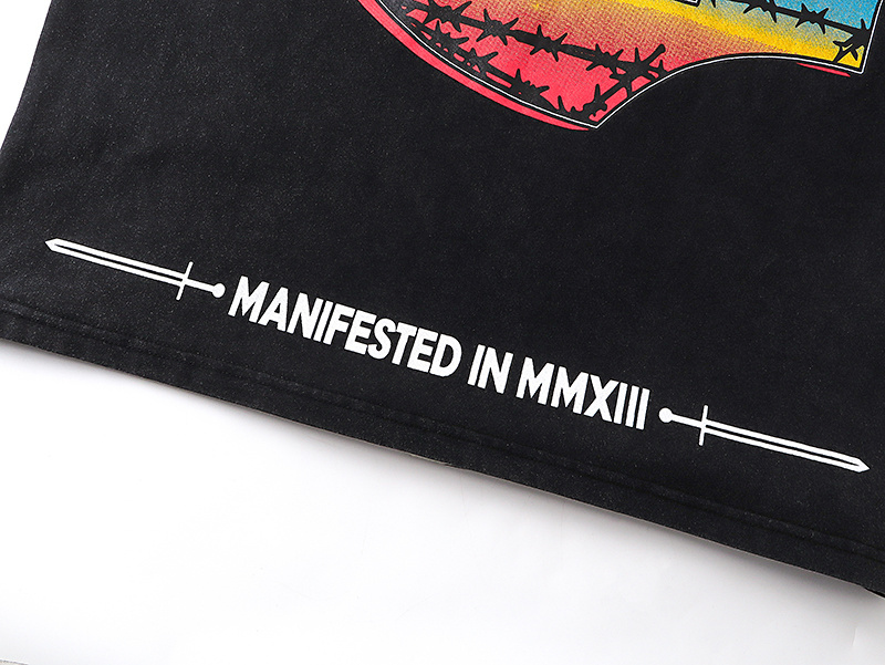 Godspeed Skull Skyscraper Skateboard Print T-shirt #1128 Black