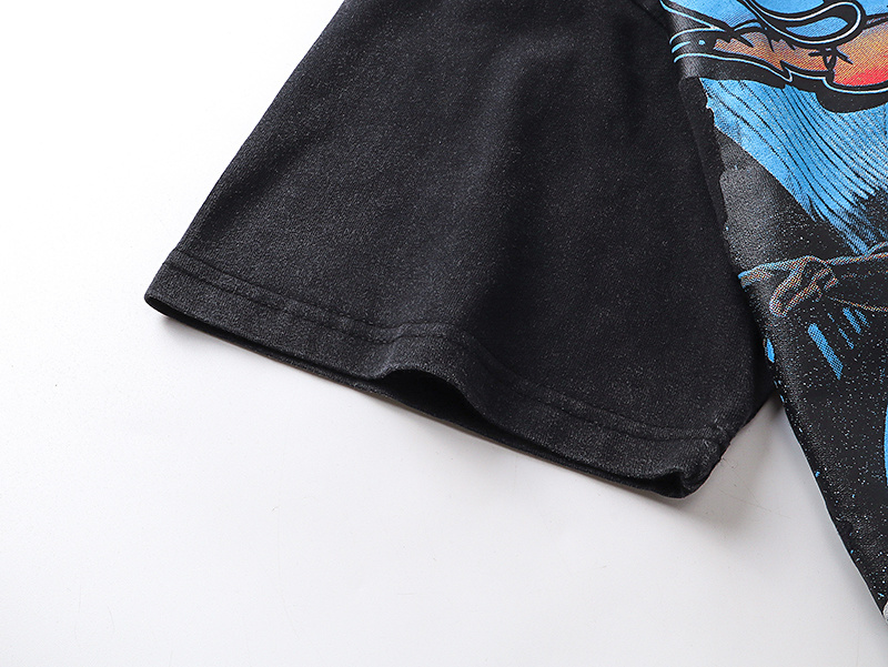 Godspeed Skull Skyscraper Skateboard Print T-shirt #1128 Black