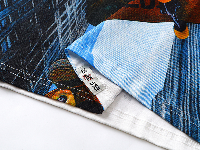 Godspeed Skull Skyscraper Skateboard Print T-shirt #3128 White