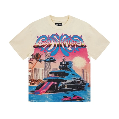 Godspeed Steamship Print T-Shirt #3109 Apricot 01