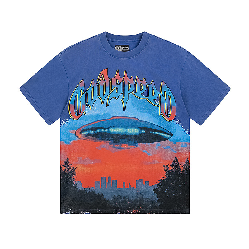 Godspeed UFO Print T-shirt #1125 Black/Blue