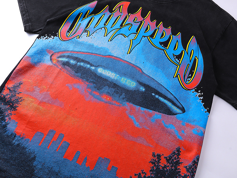 Godspeed UFO Print T-shirt #1125 Black/Blue
