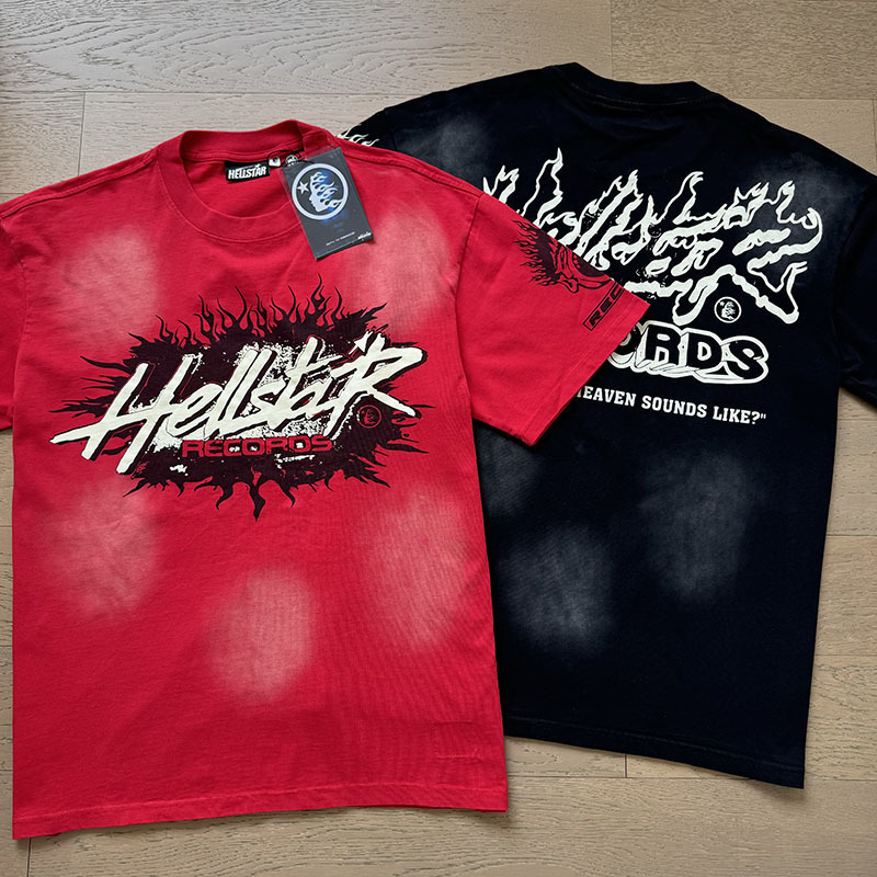 Hellstar T-shirt YL#696 Black/Red