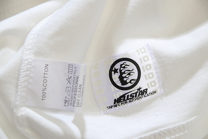 Hellstar T-Shirt YL #588 White Red/White Green