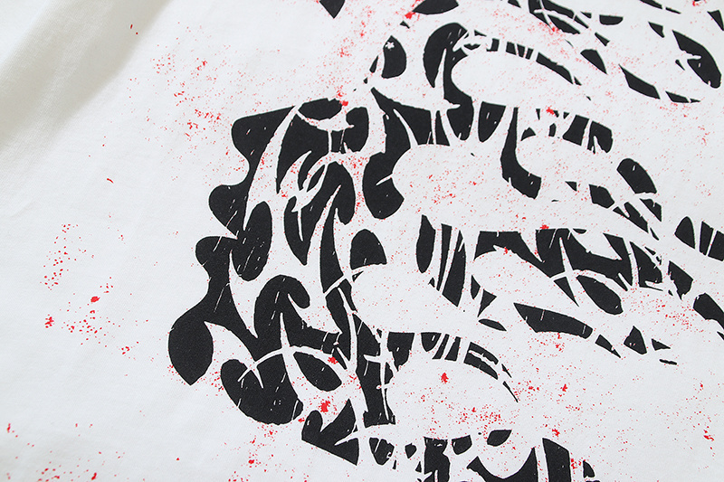 Hellstar T-Shirt YL #588 White Red/White Green