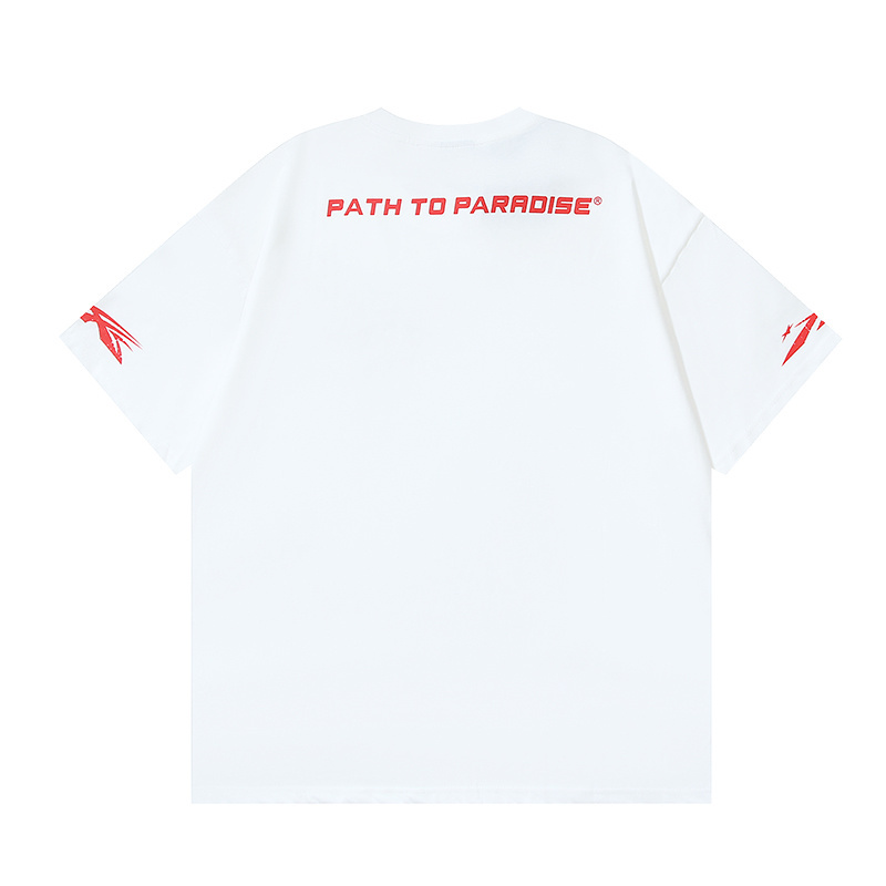 Hellstar T-Shirt YL #588 White Red/White Green