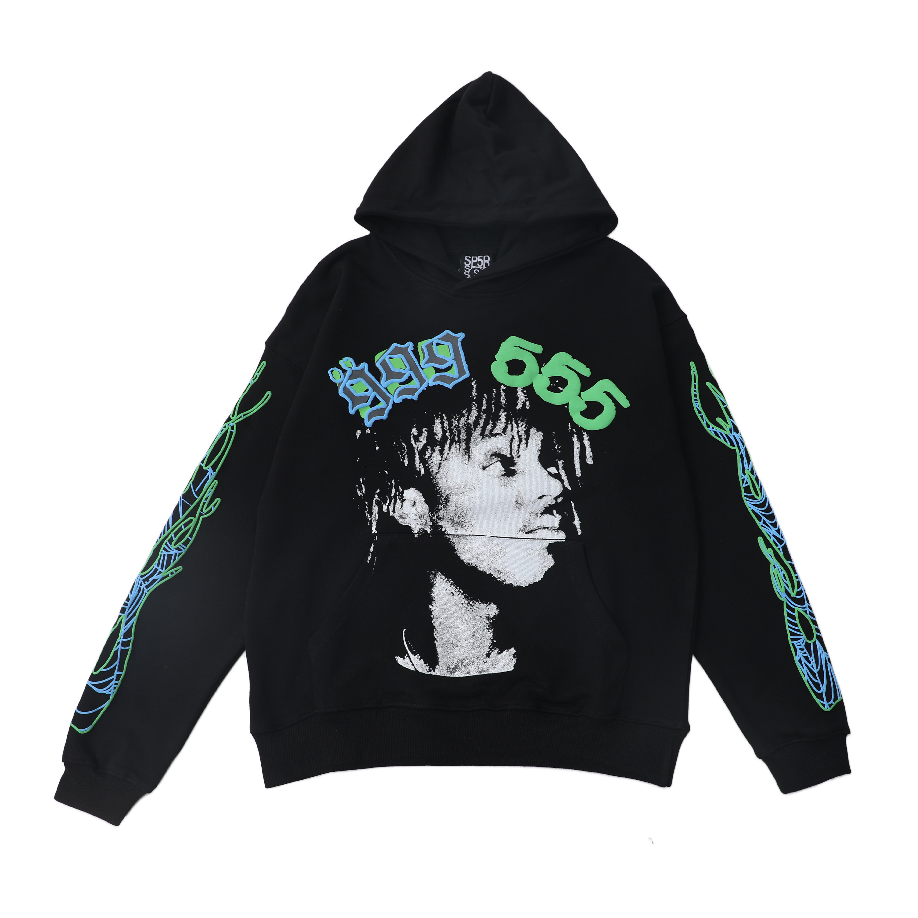 Sp5der X Juice Wrld 999 Hoodie Black