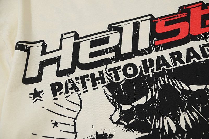 Hellstar T-shirt YL#5603 White/Apricot