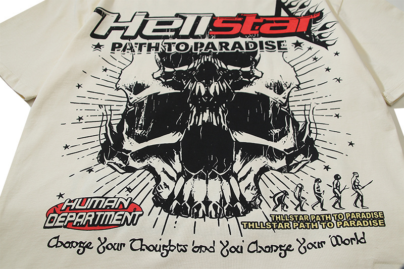 Hellstar T-shirt YL#5603 White/Apricot