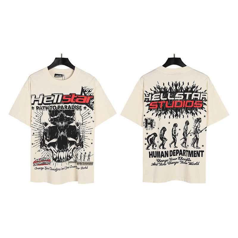 Hellstar T-shirt YL#5603 White/Apricot