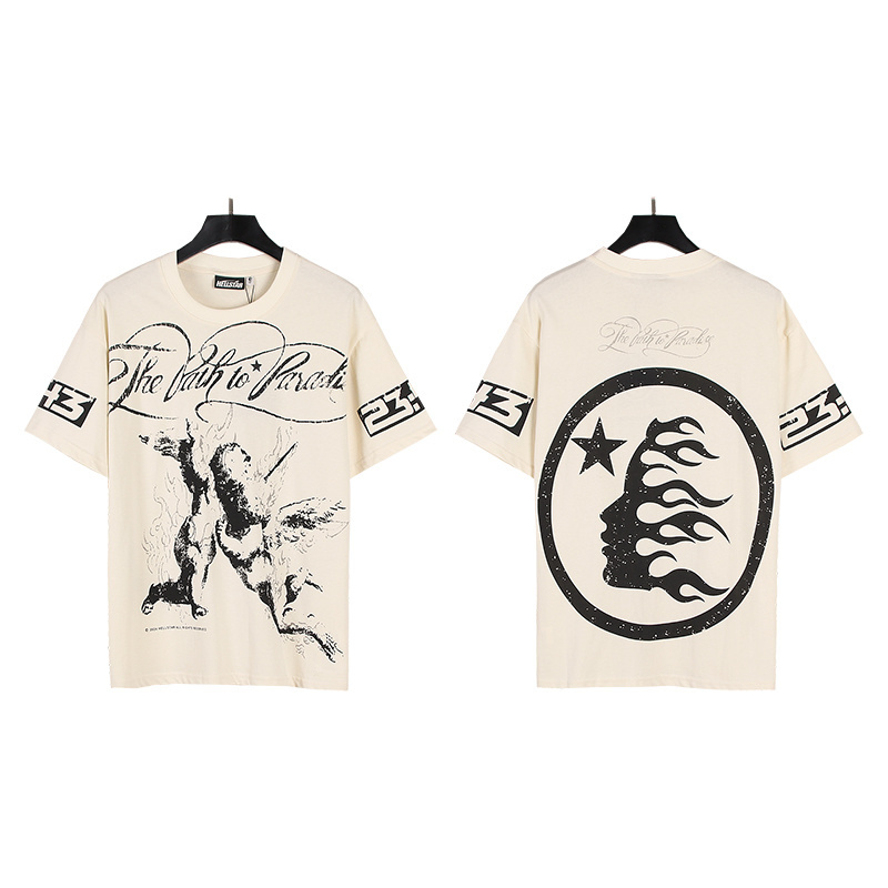 Hellstar T-shirt YL#593 White/Apricot