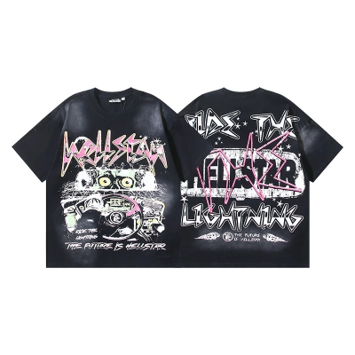 Hellstar T-shirt YL#6719 Black 01