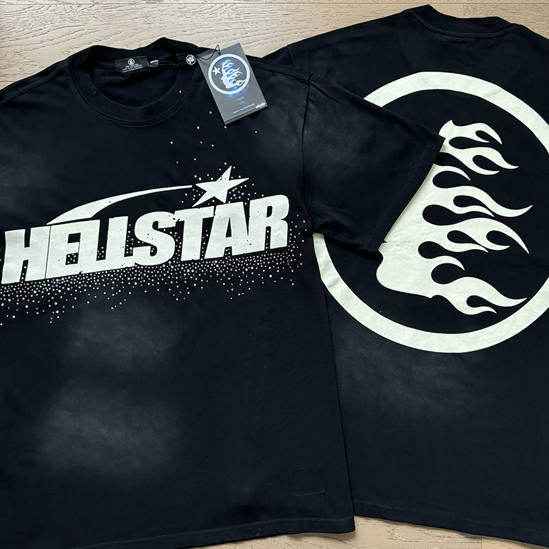 Hellstar T-shirt YL#6752 Embroidered Black
