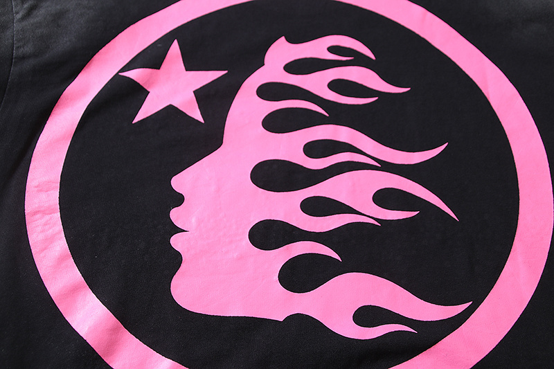 Hellstar T-shirt YL#6753 Embroidered Black Pink