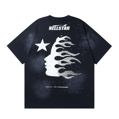Hellstar T-shirt YL#6765 Embroidered Black 02