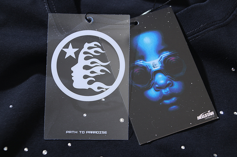 Hellstar T-shirt YL#6765 Embroidered Black