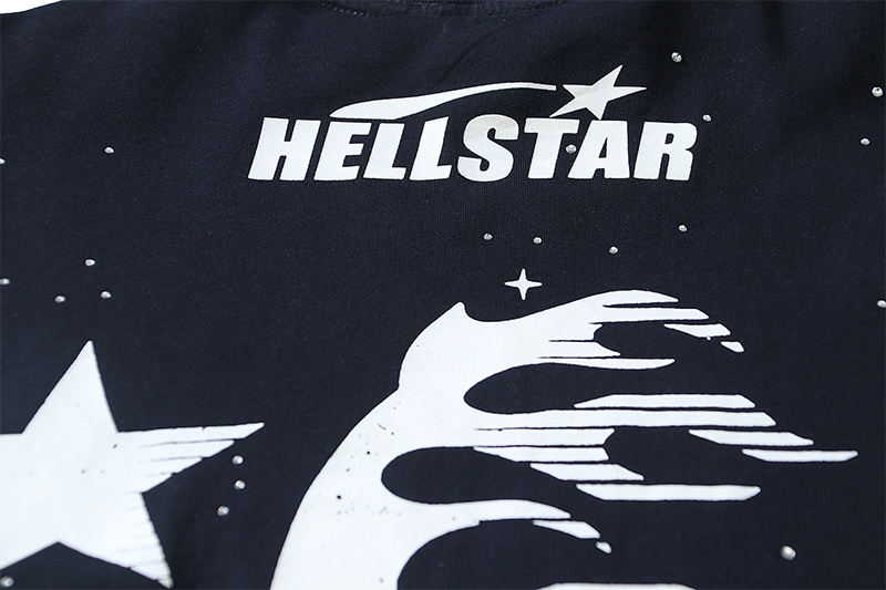 Hellstar T-shirt YL#6765 Embroidered Black