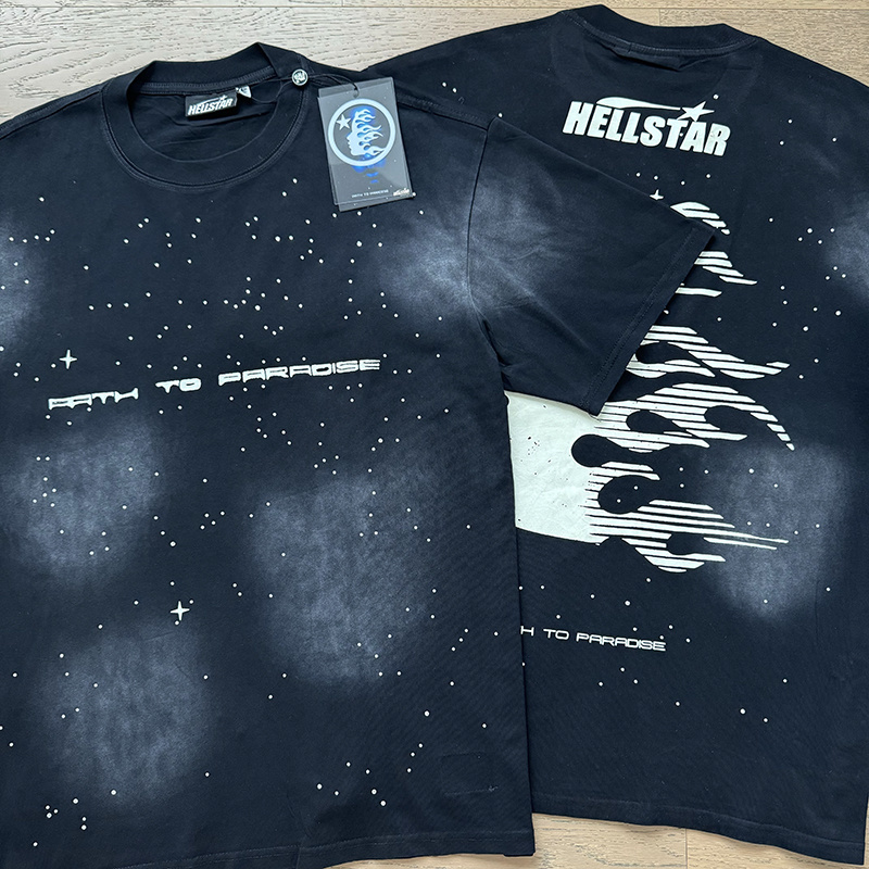 Hellstar T-shirt YL#6765 Embroidered Black