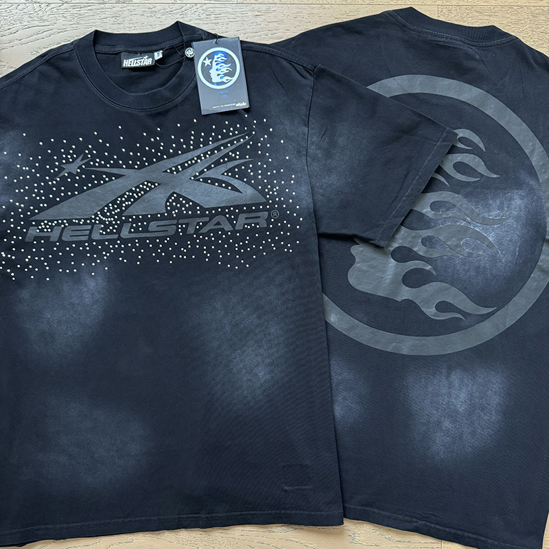 Hellstar T-shirt YL#6767 Embroidered Black