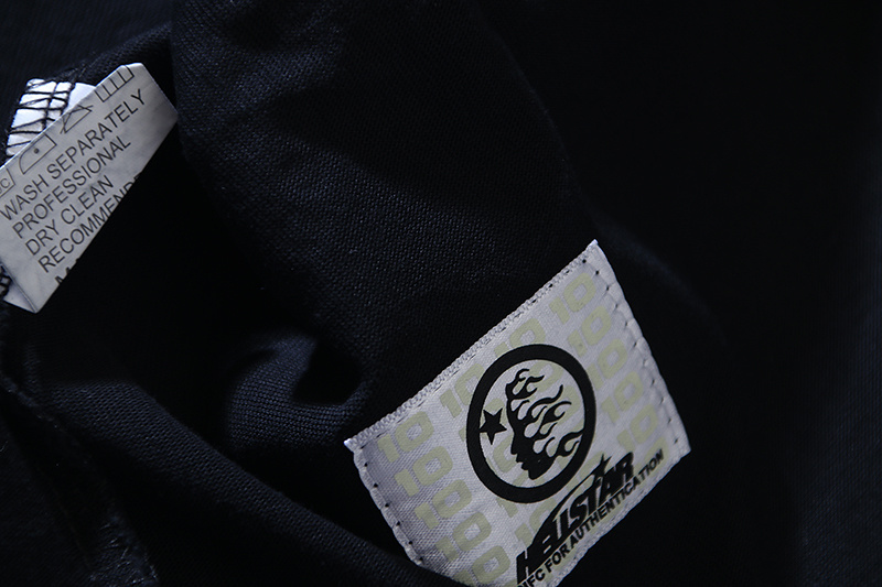 Hellstar T-shirt YL#6783 Black Embroidered