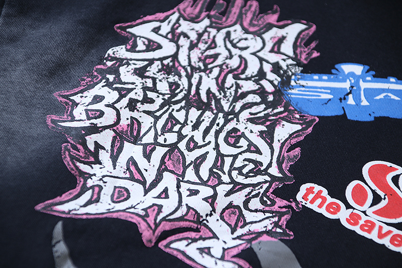 Hellstar T-shirt YL#6783 Black Embroidered