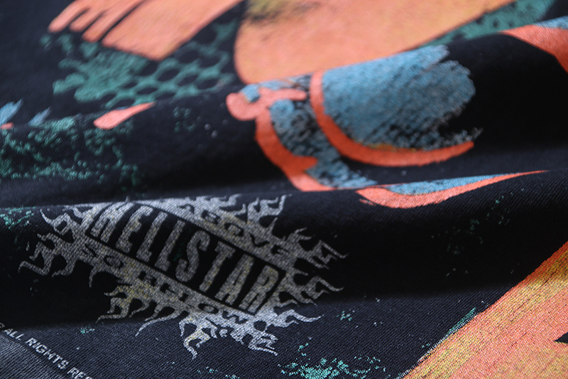 Hellstar T-shirt YL#6788 Black Embroidered