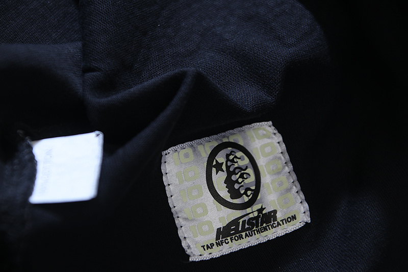 Hellstar T-shirt YL#6788 Black Embroidered