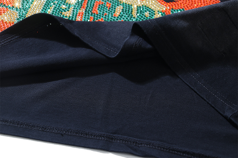 Hellstar T-shirt YL#6788 Black Embroidered