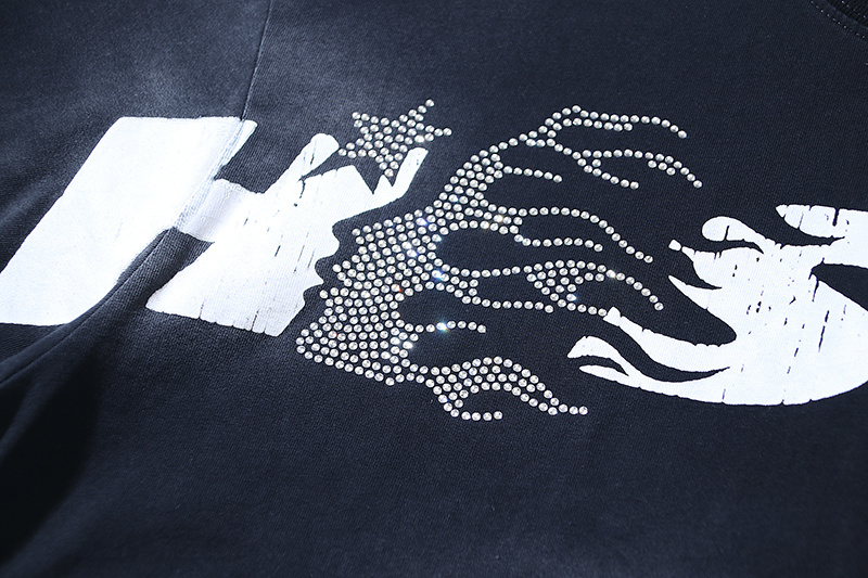 Hellstar T-shirt YL#6800 Embroidered Black