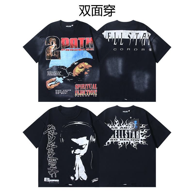 Hellstar Two-Sided T-Shirt YL#6782 Black