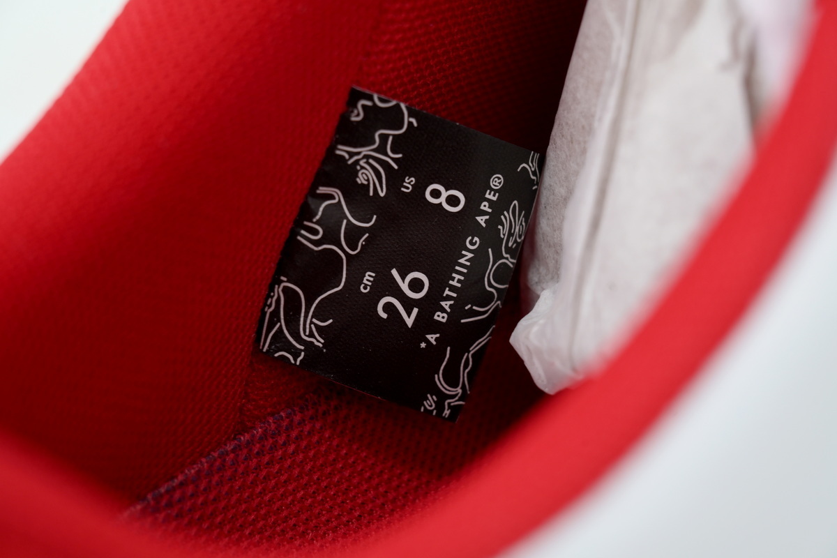 A Bathing Ape Bape Red And White Big Star OZXSHMX 91314M