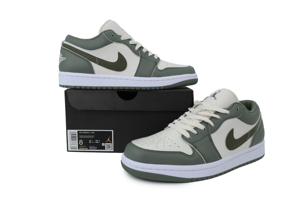 Air Jordan 1  Low Green White 553558-300