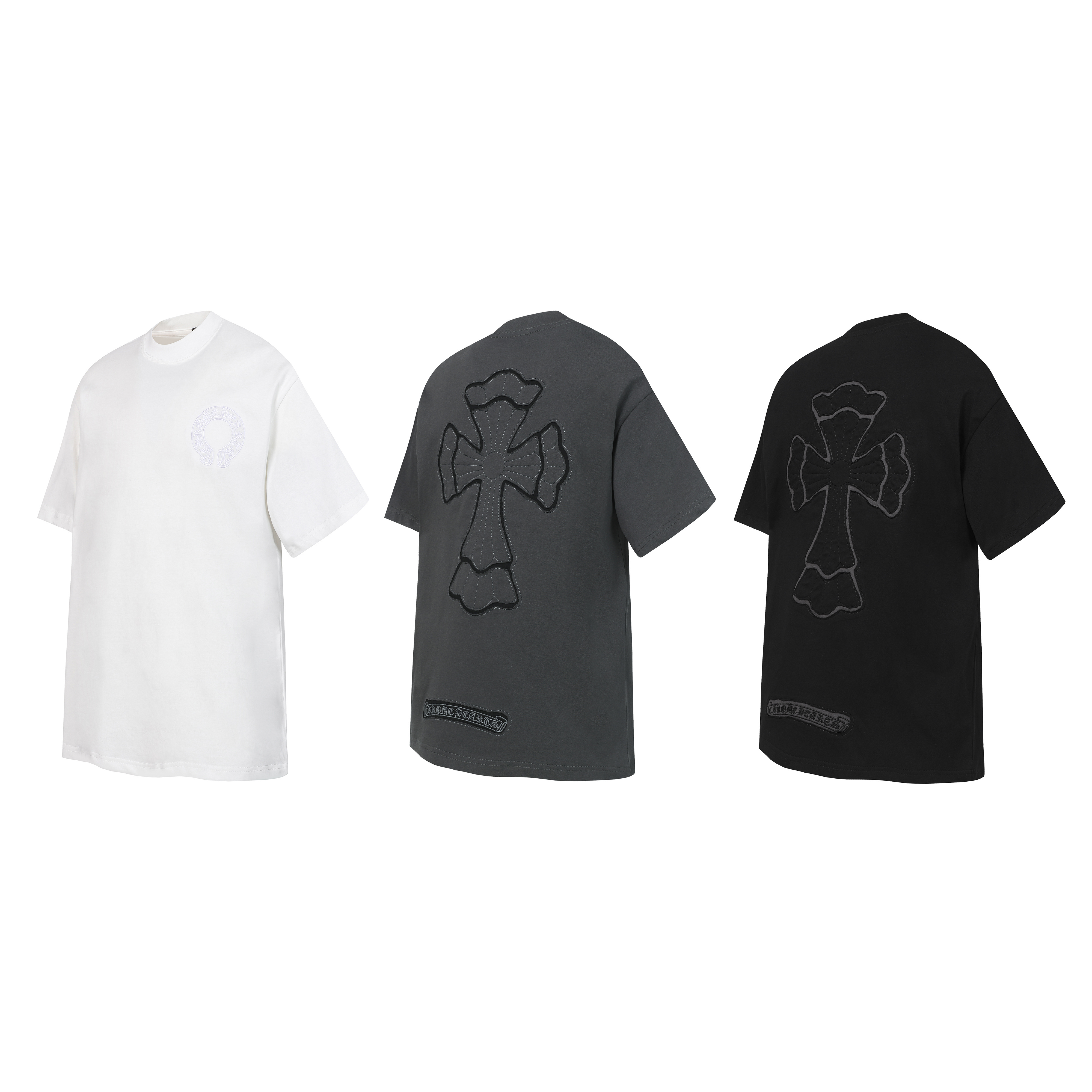 Chrome Hearts T-shirt YL#2015 Black/White/Grey