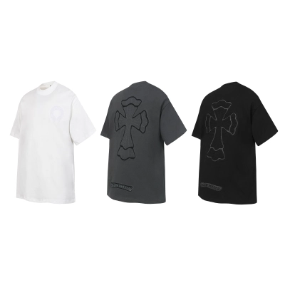 Chrome Hearts T-shirt YL#2015 Black/White/Grey 01
