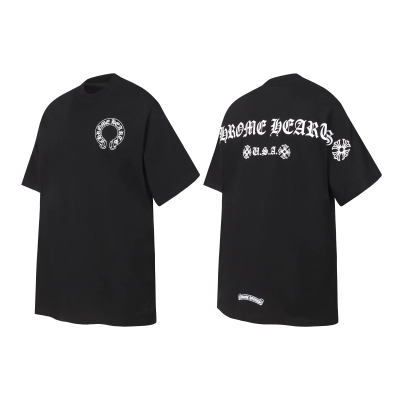 Chrome Hearts T-shirt YL#2021 Black/White/Grey 02