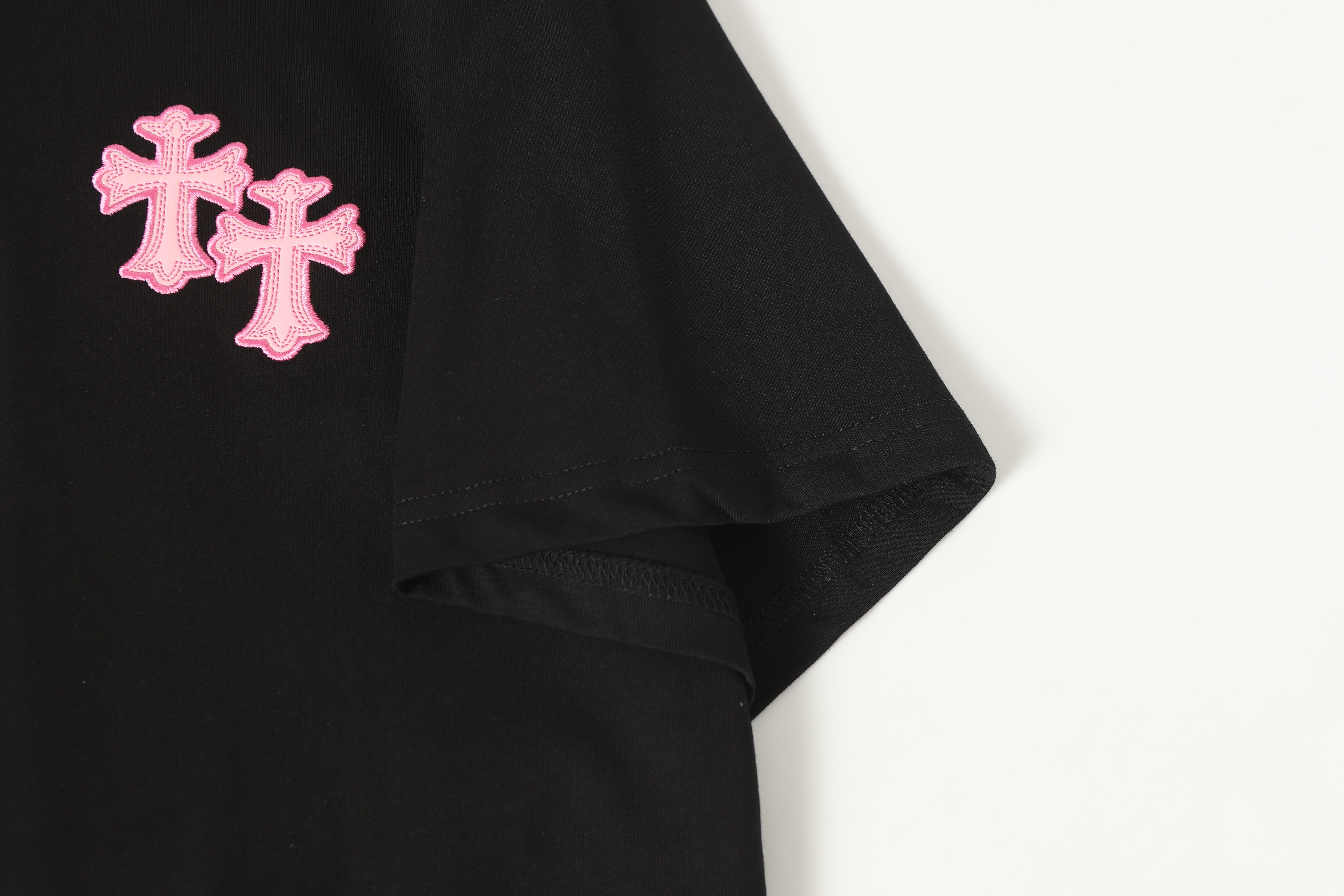 Chrome Hearts T-shirt YL#2207 Black/White/Pink