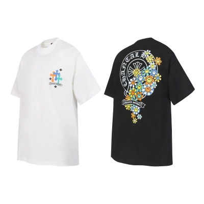 Chrome Hearts T-shirt YL#2225 Black/White 01