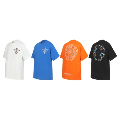 Chrome Hearts T-shirt YL#2227 Black/White/Blue/Orange 01
