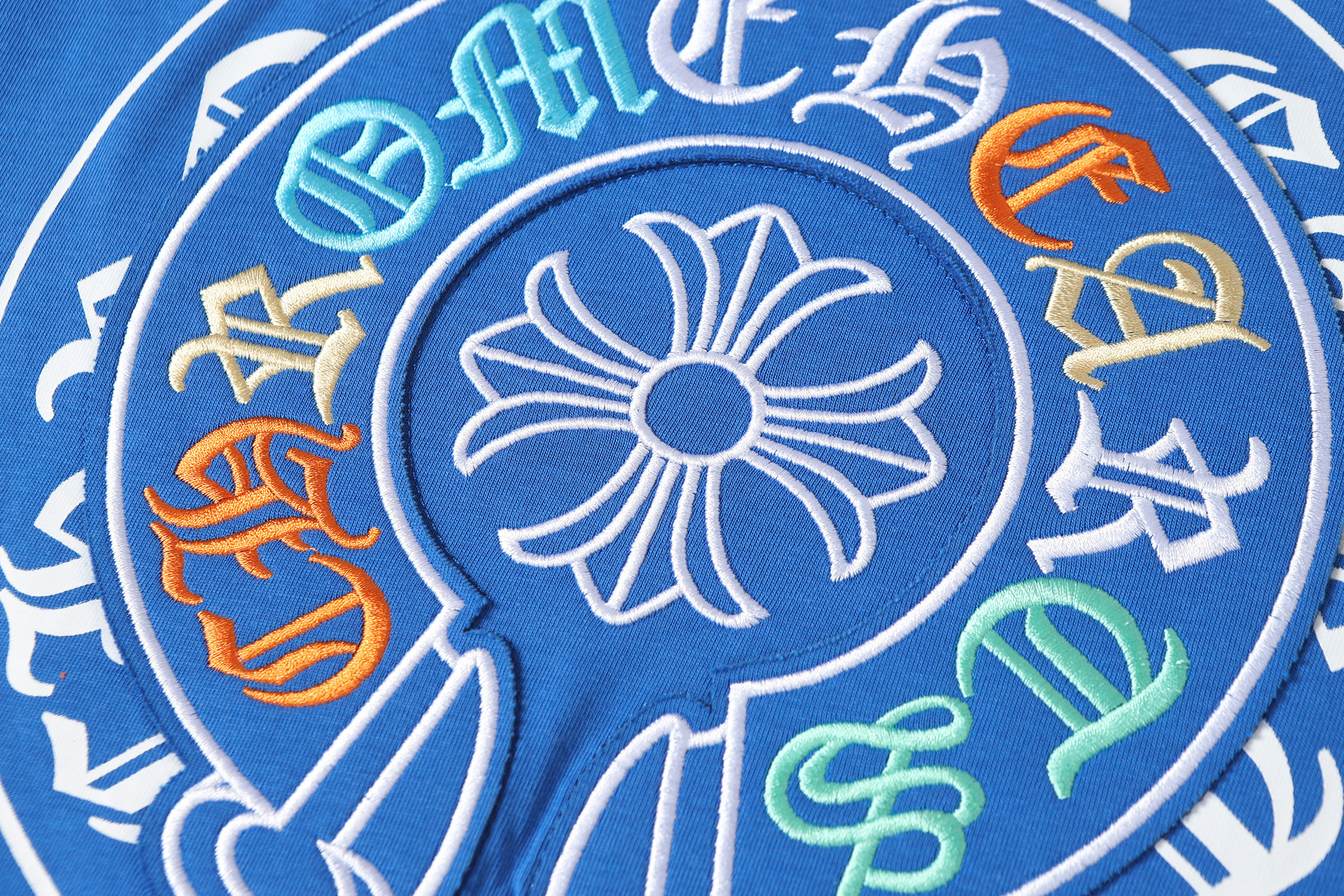 Chrome Hearts T-shirt YL#2227 Black/White/Blue/Orange