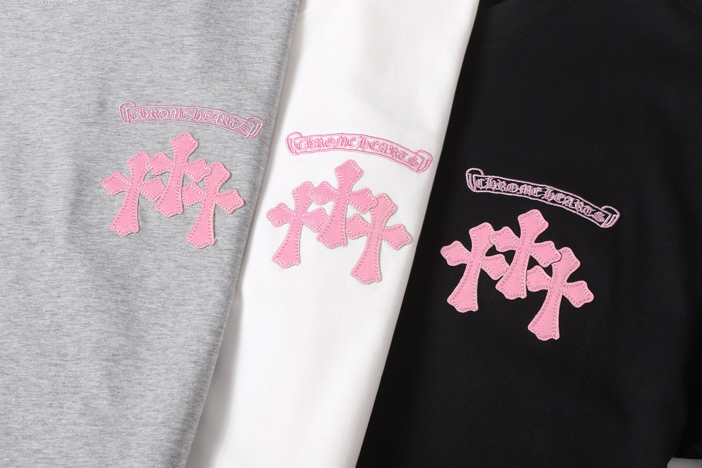 Chrome Hearts T-shirt YL#2233 Black/White/Grey