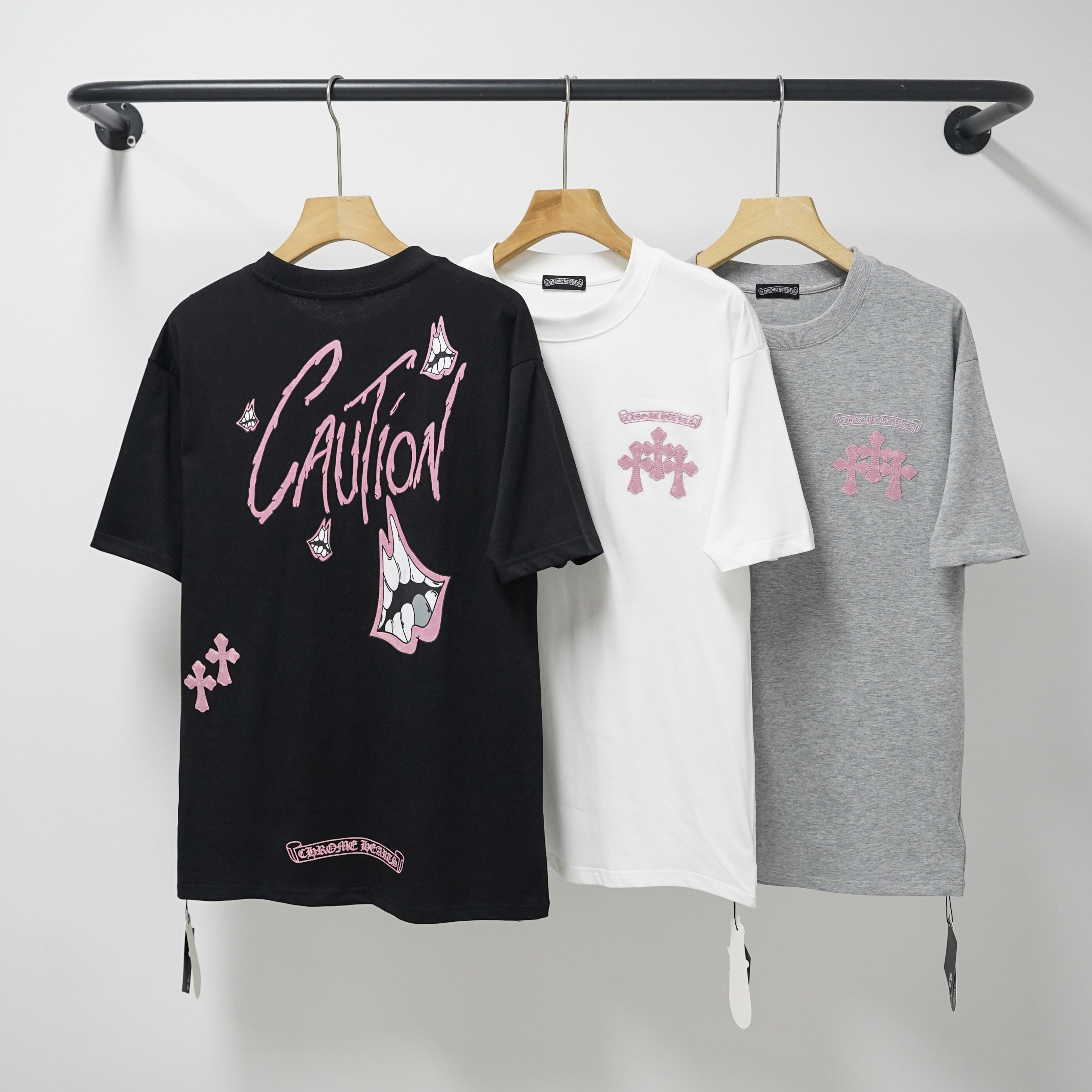 Chrome Hearts T-shirt YL#2233 Black/White/Grey