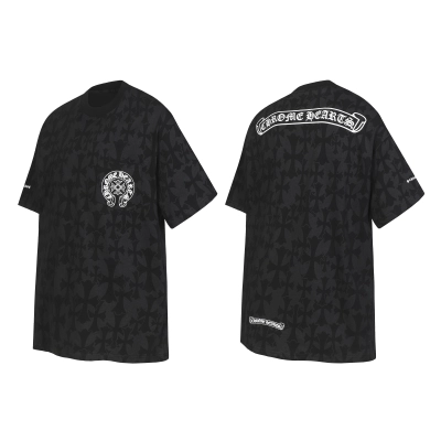 Chrome Hearts T-shirt YL#2250 Dark Pattern Black 01
