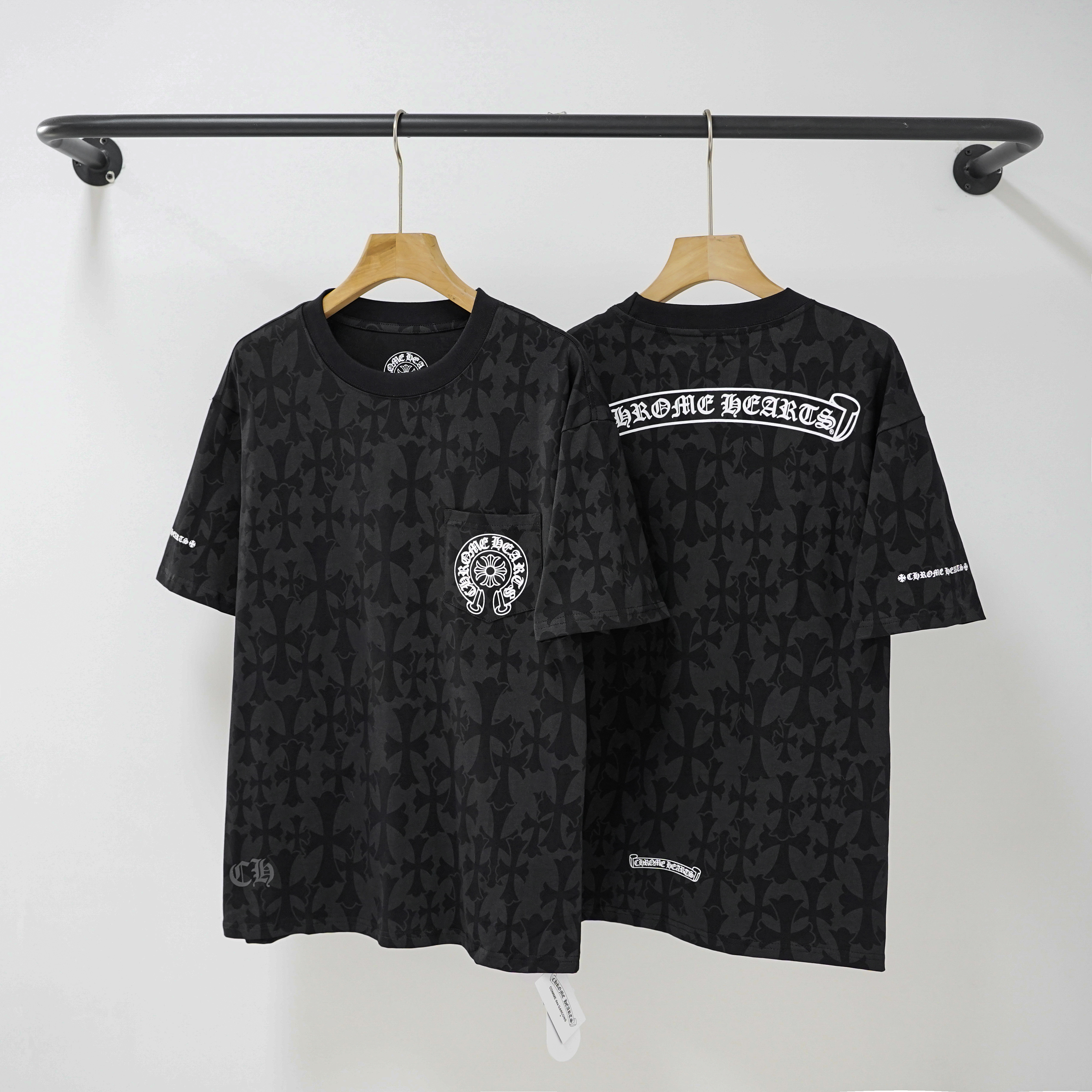 Chrome Hearts T-shirt YL#2250 Dark Pattern Black
