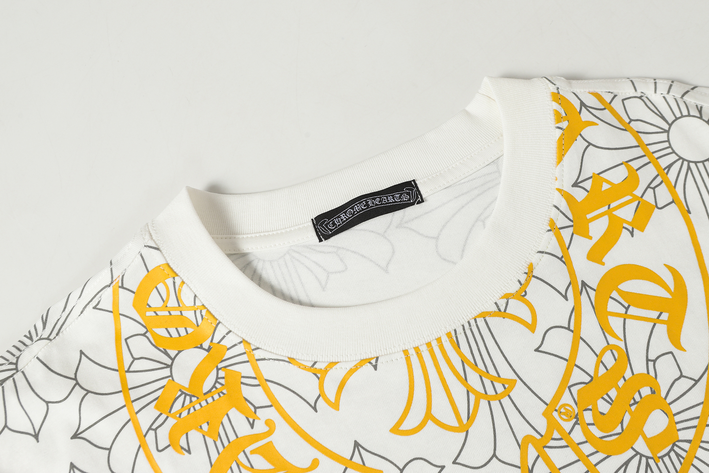 Chrome Hearts T-shirt YL#2251 Dark Pattern Black/White